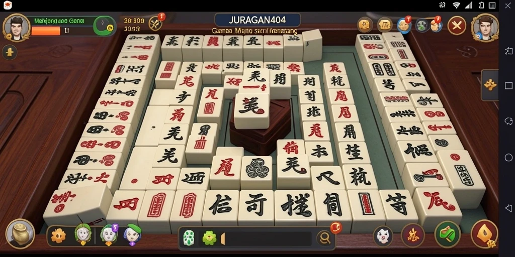 Tampilan menarik dari gameplay JURAGAN404 dengan ubin Mahjong yang berwarna.