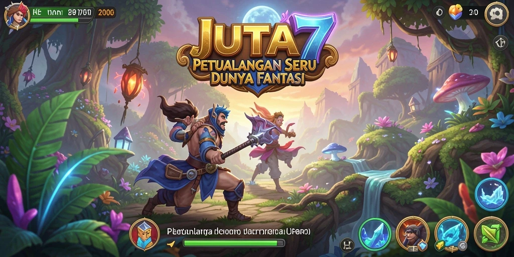 Tampilan gameplay <strong>JUTA7</strong> yang menakjubkan saat menjelajahi dunia petualangan.