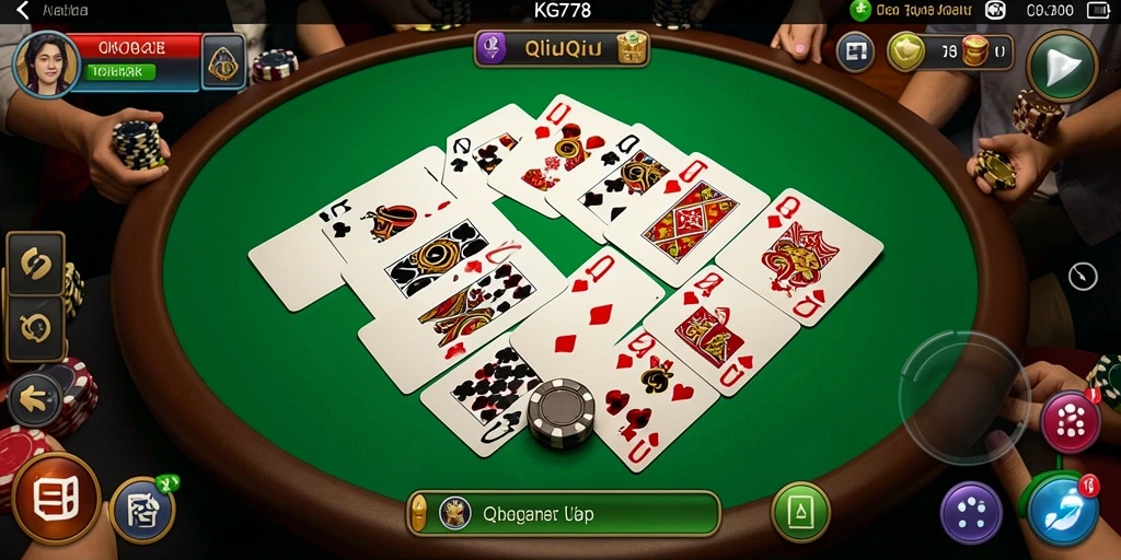 Screenshot menampilkan gameplay intens permainan QiuQiu.