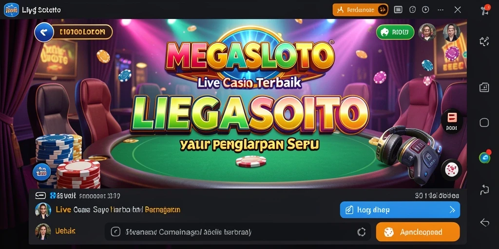 Tampilan gameplay Live Casino yang seru dan interaktif di MEGASLOTO.