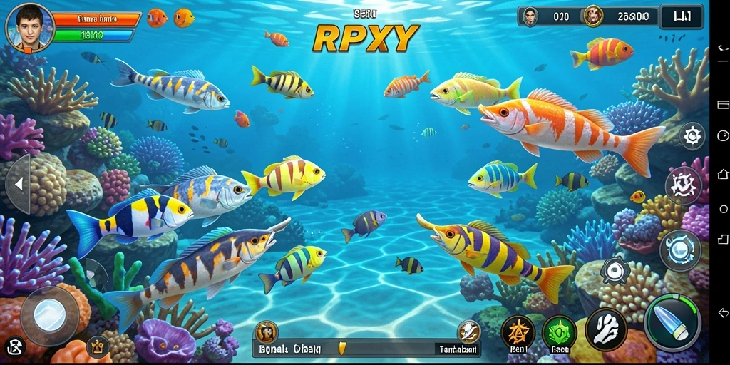 Tampilan menarik dari gameplay Tembak Ikan RPYYY.
